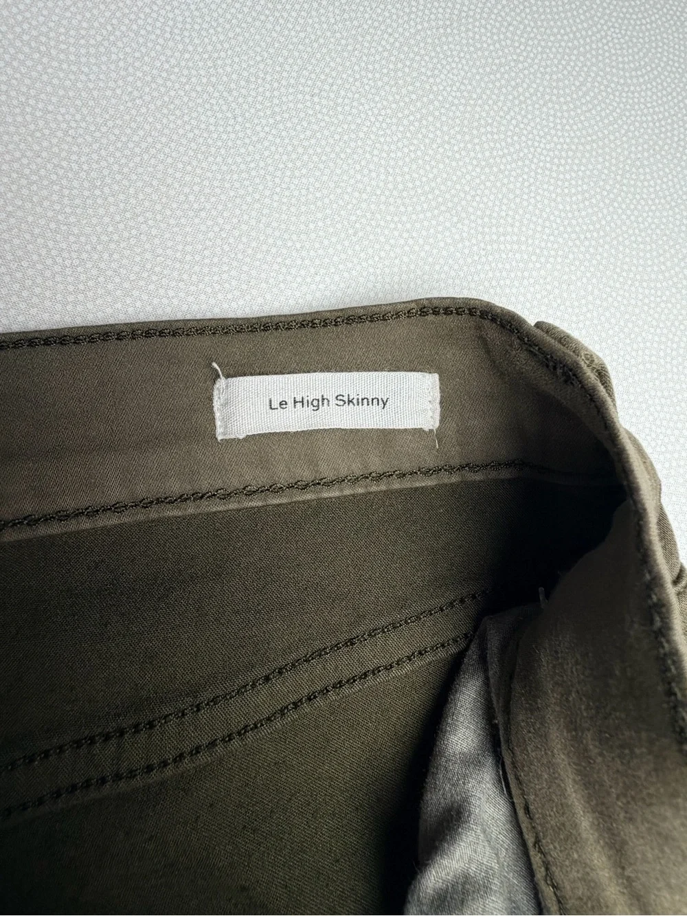 FRAME Le High Skinny Jeans Womens 28 Olive Green Coated High Rise Stretch